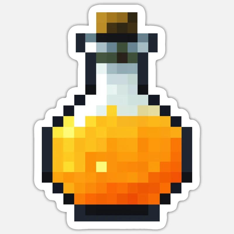 Potion Pixel-Art-Stil retro 8-Bit - Sticker Größe S (10 x 10 cm) - Mattweiß