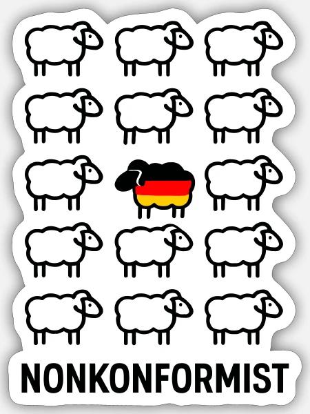 Germanisches Schwarzes Schaf: Der Rebell des Rebellen von Maverick - Sticker Größe S (10 x 10 cm) - Mattweiß