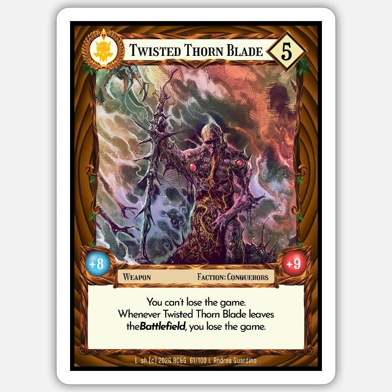 Twisted Thorn Blade - Sticker Größe S (10 x 10 cm) - Mattweiß
