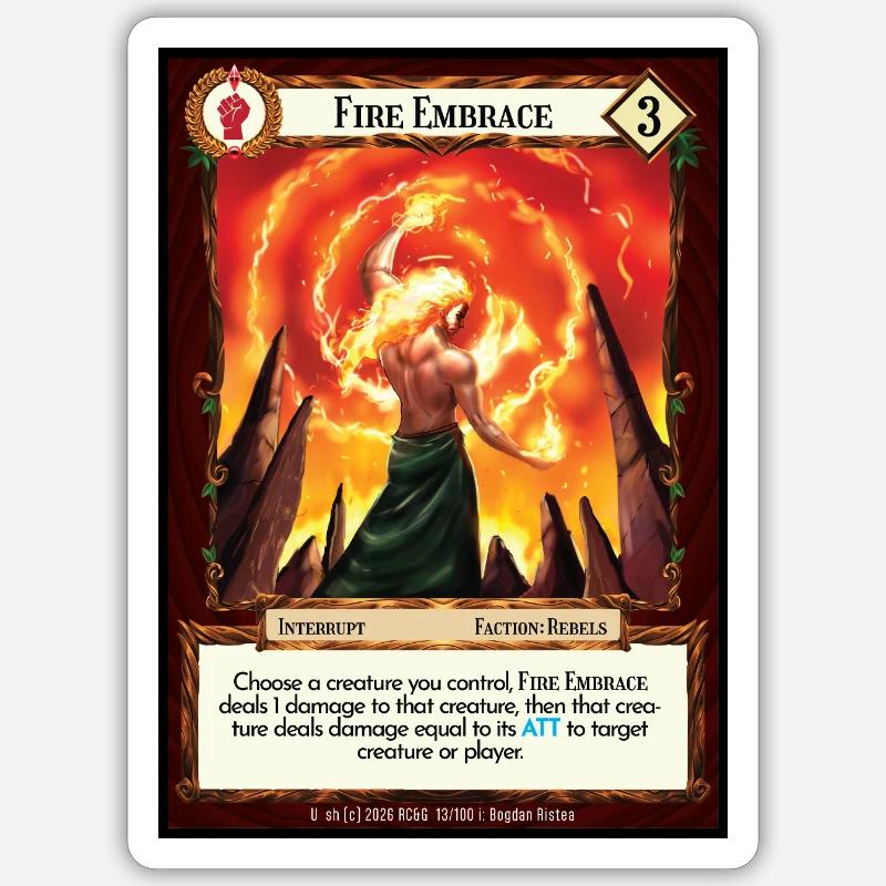 Fire Embrace Sticker size S (10 x 10 cm)