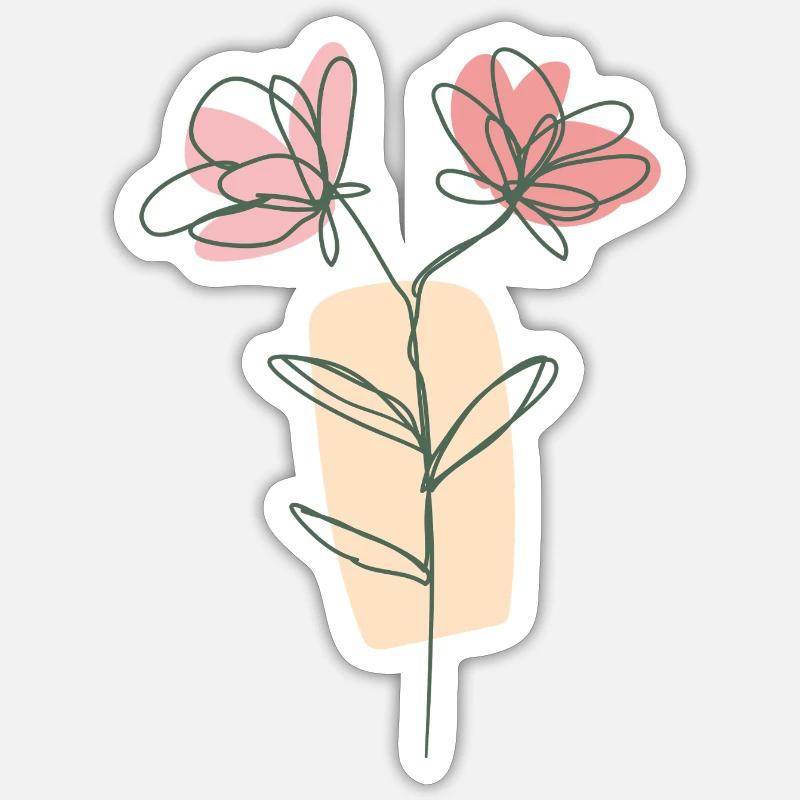 Fleur - Sticker taille S (10 x 10 cm) - blanc mat