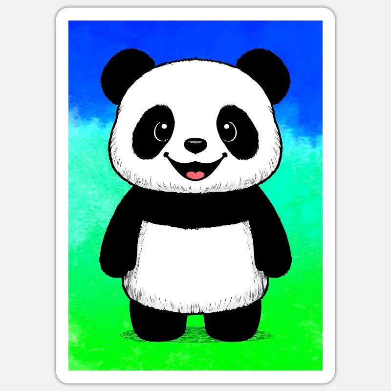 panda - Sticker taille S (10 x 10 cm) - blanc mat