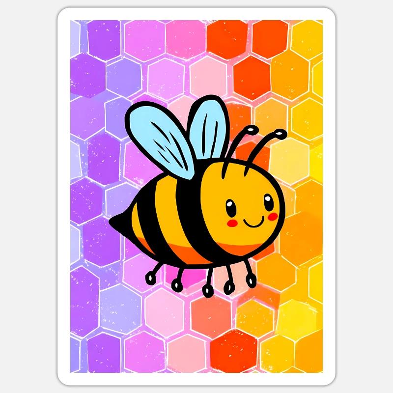 bee - Sticker size S (10 x 10 cm) - white matte