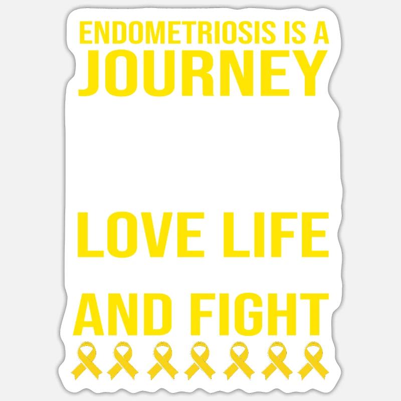 Endométriose - Sticker taille S (10 x 10 cm) - blanc mat