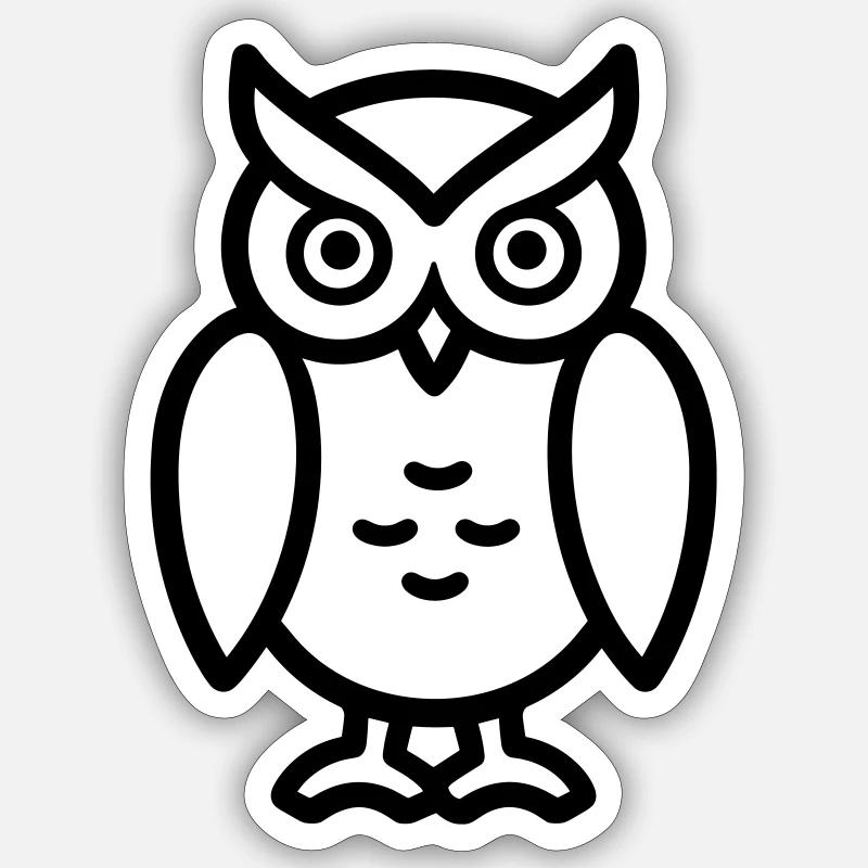 Owl - Sticker size S (10 x 10 cm) - white matte