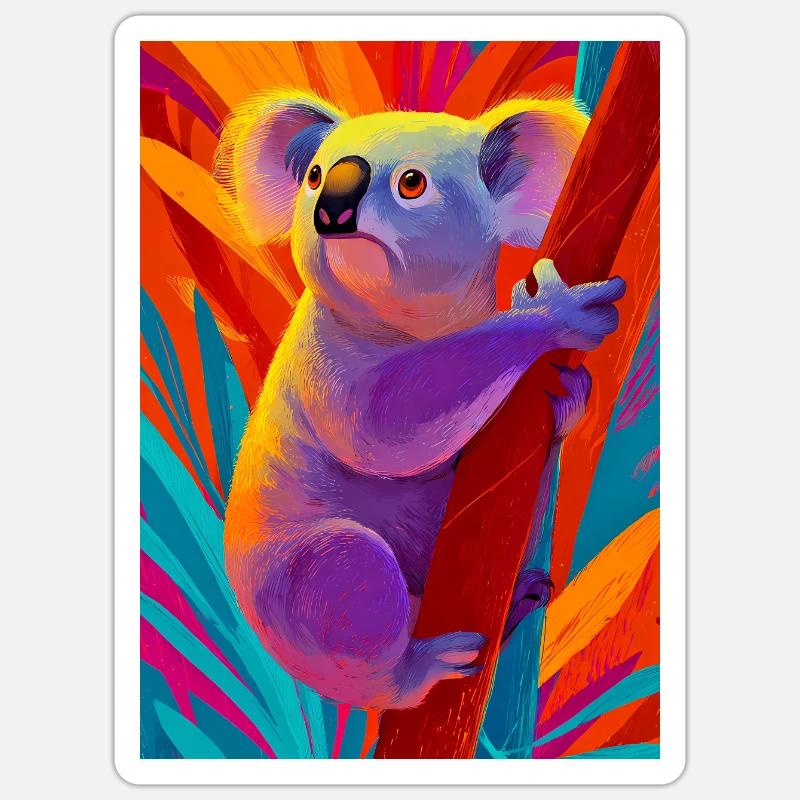 Koala - Sticker Größe S (10 x 10 cm) - Mattweiß
