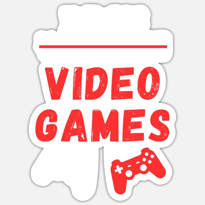 V est pour jeux vidéo - Sticker taille S (10 x 10 cm) - blanc mat