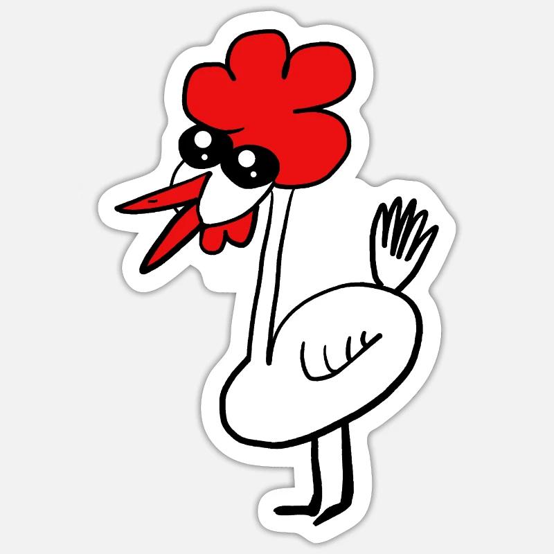 chicken chickens poultry funny - Sticker size S (10 x 10 cm) - white matte