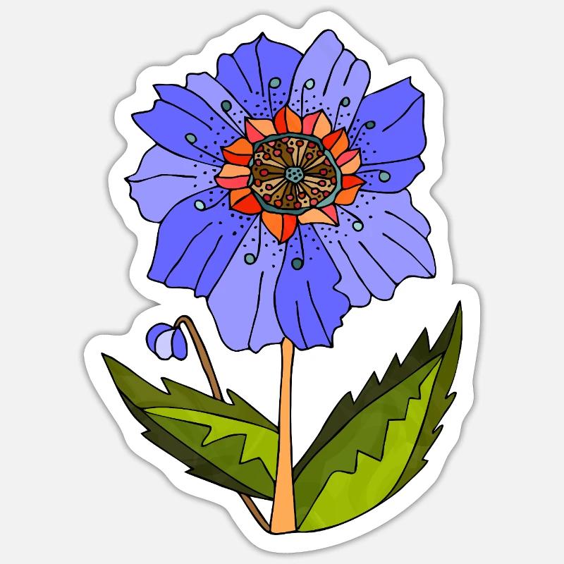 Blume - Sticker Größe S (10 x 10 cm) - Mattweiß