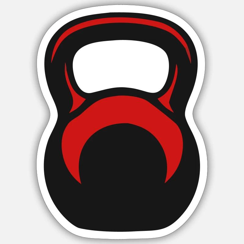Kettlebell Kettlebell Vector - Sticker taille S (10 x 10 cm) - blanc mat