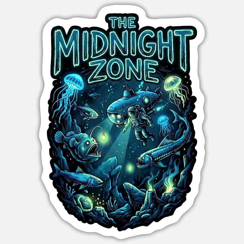 Zone de Minuit - Sticker taille S (10 x 10 cm) - blanc mat