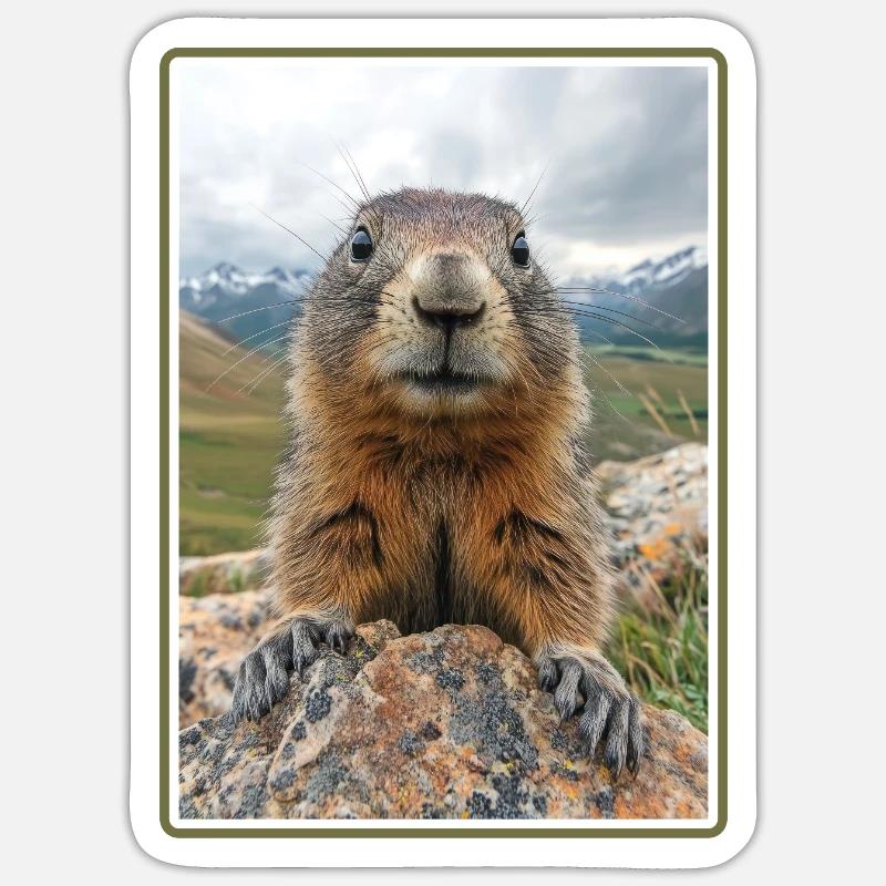Marmots Groundhog - Sticker size S (10 x 10 cm) - white matte