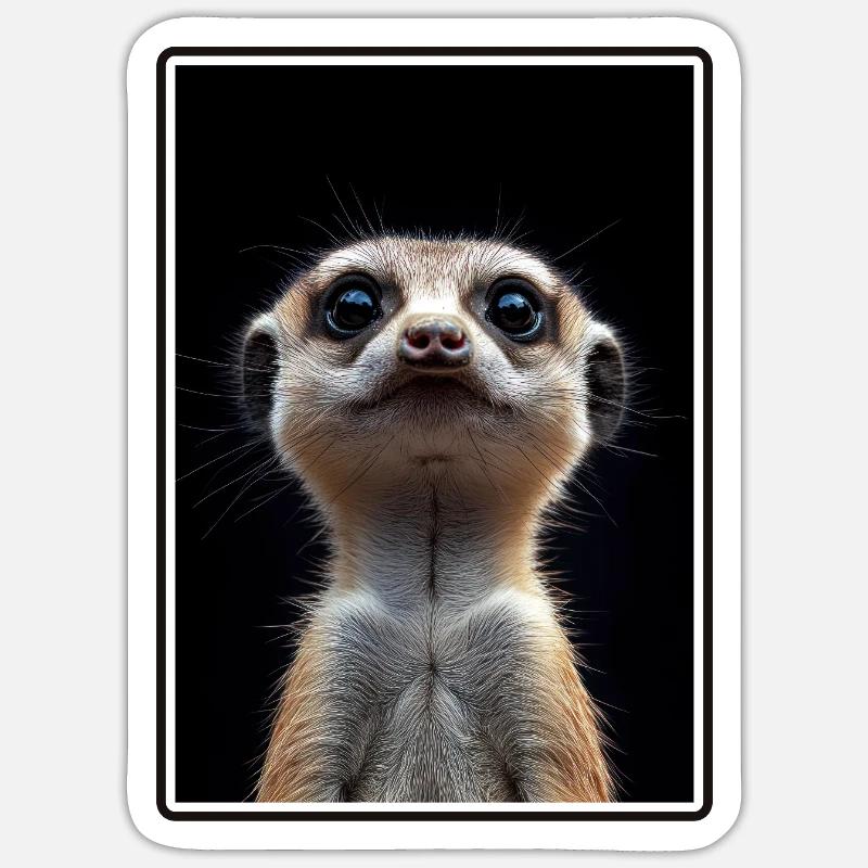 Suricate Erdmännchen - Sticker taille S (10 x 10 cm) - blanc mat