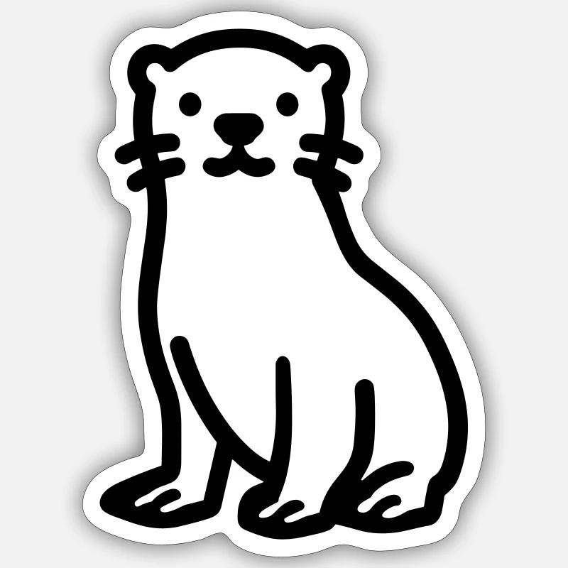 Otter - Sticker Größe S (10 x 10 cm) - Mattweiß