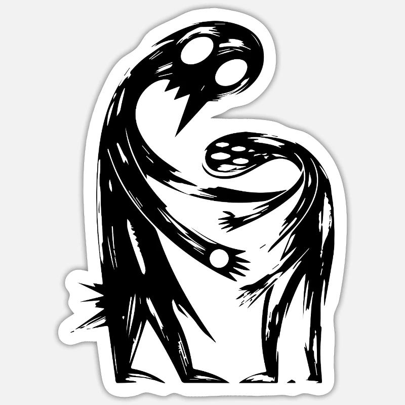 Figures abstraites s’embrassent créativement - Sticker taille S (10 x 10 cm) - blanc mat