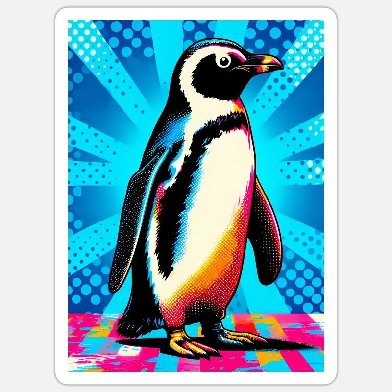pingouin - Sticker taille S (10 x 10 cm) - blanc mat