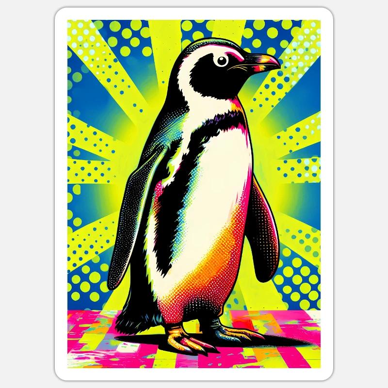 pingouin - Sticker taille S (10 x 10 cm) - blanc mat