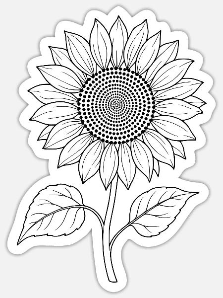 Sonnenblume Boho - Sticker Größe S (10 x 10 cm) - Mattweiß