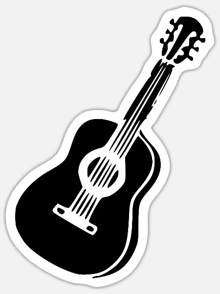 Gitarre Musik Geschenk Musiker Musikband - Sticker Größe S (10 x 10 cm) - Mattweiß