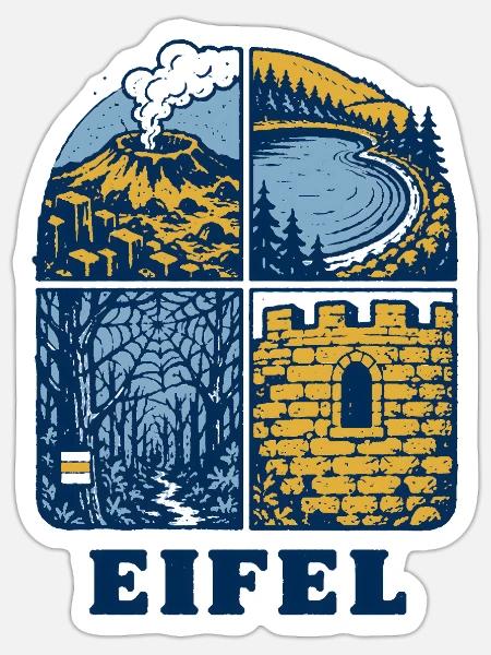 Eifel Motiv - Sticker Größe S (10 x 10 cm) - Mattweiß