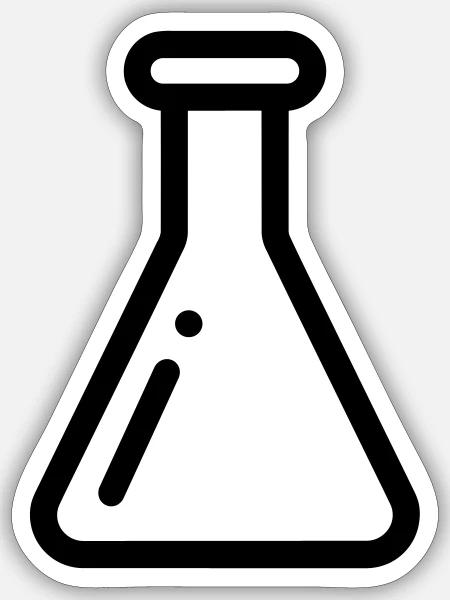Chemielabor Erlenmeyer Flask - Sticker Größe S (10 x 10 cm) - Mattweiß