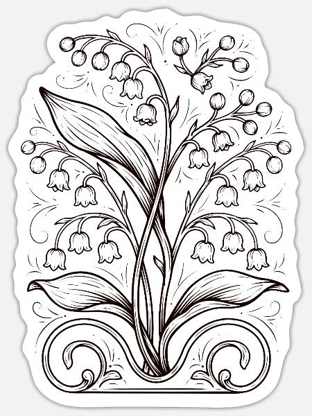 Blütenbaum Maiglöckchen - Sticker Größe S (10 x 10 cm) - Mattweiß