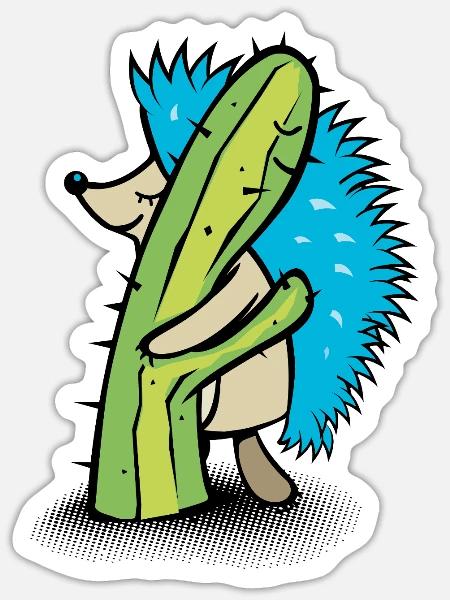 Würzige Umarmung - Sticker Größe S (10 x 10 cm) - Mattweiß