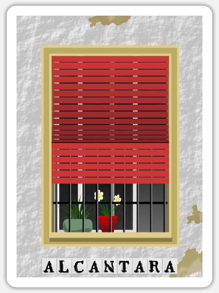 ANDALUSISCHES FENSTER - Sticker Größe S (10 x 10 cm) - Mattweiß