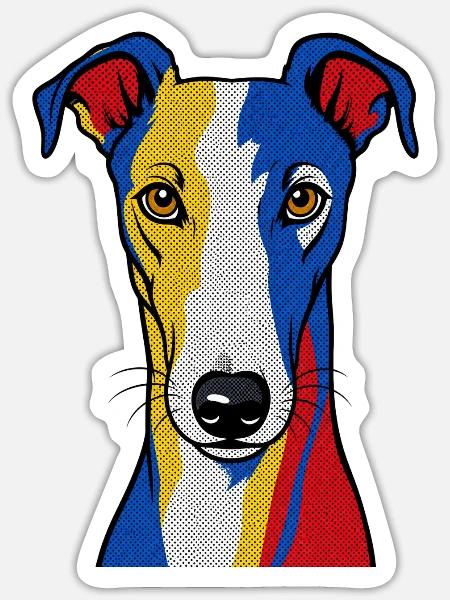 Greyhound - Sticker Größe S (10 x 10 cm) - Mattweiß
