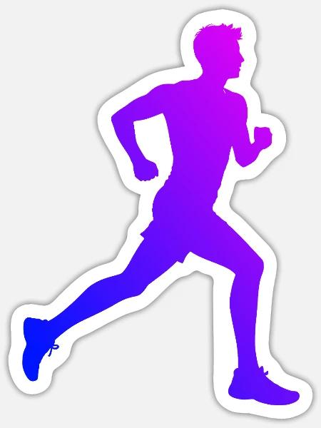 Geschenkidee für einen Running mit Running - Sticker Größe S (10 x 10 cm) - Mattweiß