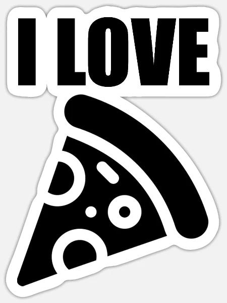 Ich liebe Pizza - Sticker Größe S (10 x 10 cm) - Mattweiß