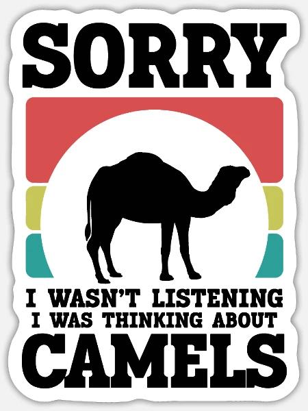 Kamel Spruch Retro - Sticker Größe S (10 x 10 cm) - Mattweiß