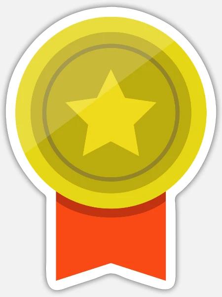 Medaille - Sticker Größe S (10 x 10 cm) - Mattweiß