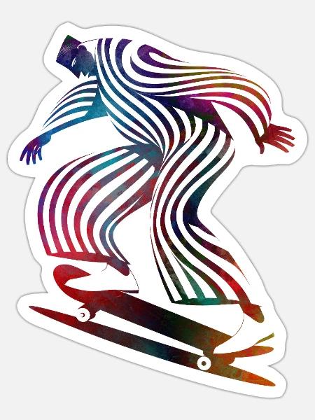 Skateboarder - Sticker Größe S (10 x 10 cm) - Mattweiß