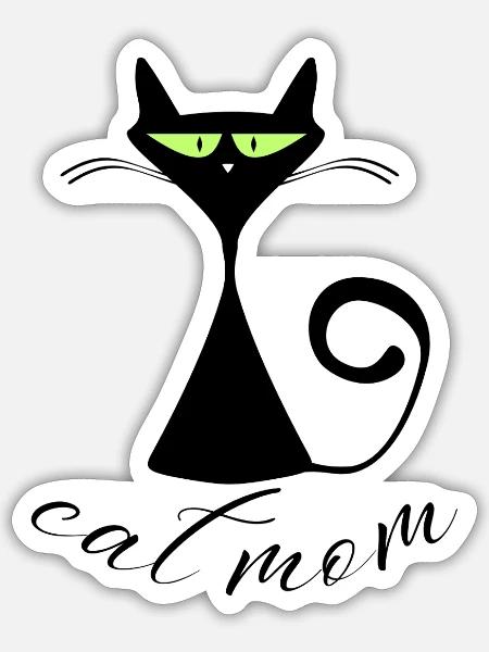 Katze Mama - Sticker Größe S (10 x 10 cm) - Mattweiß