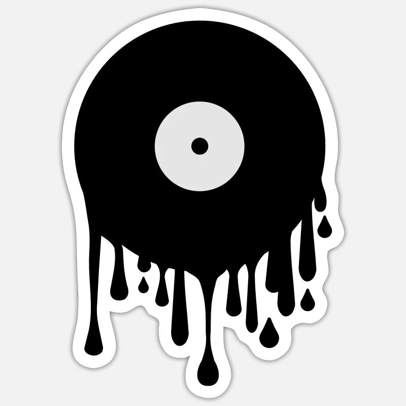 dj logo - Sticker taille S (10 x 10 cm) - blanc mat