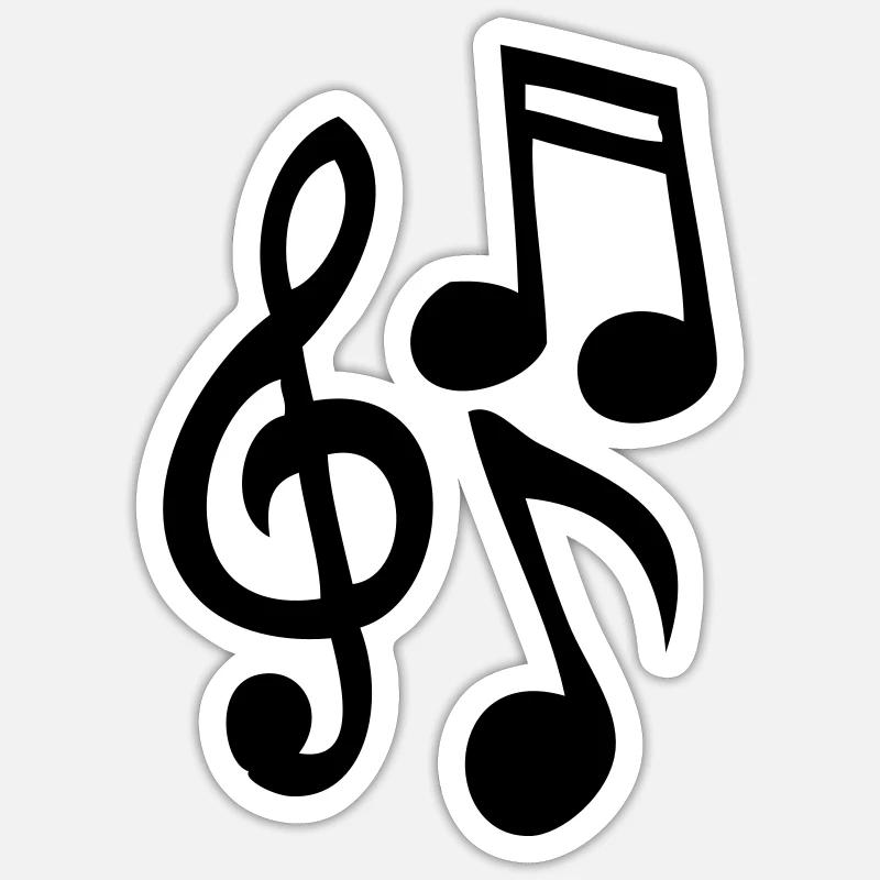 Partition de musique - Sticker taille S (10 x 10 cm) - blanc mat
