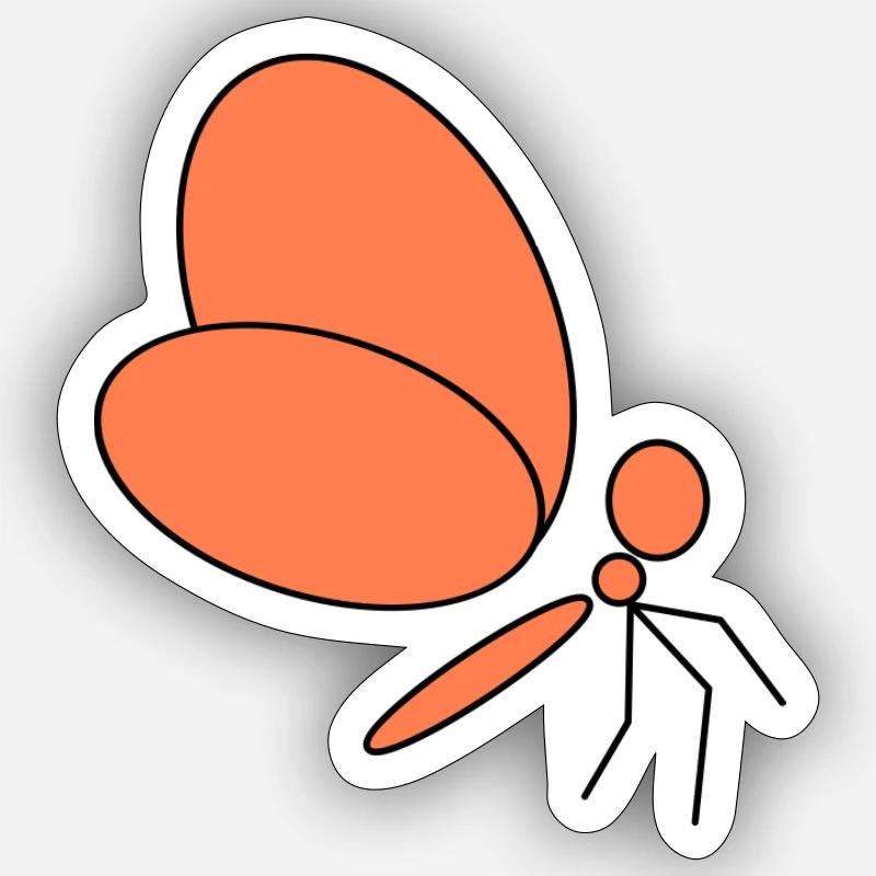 Schmetterling - Sticker Größe S (10 x 10 cm) - Mattweiß