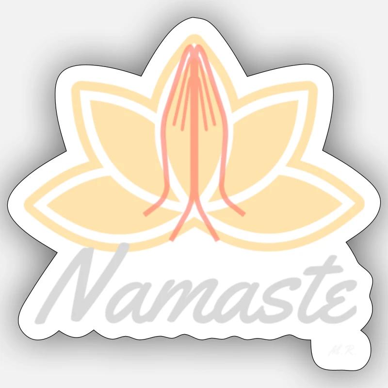 Namaste - Sticker taille S (10 x 10 cm) - blanc mat