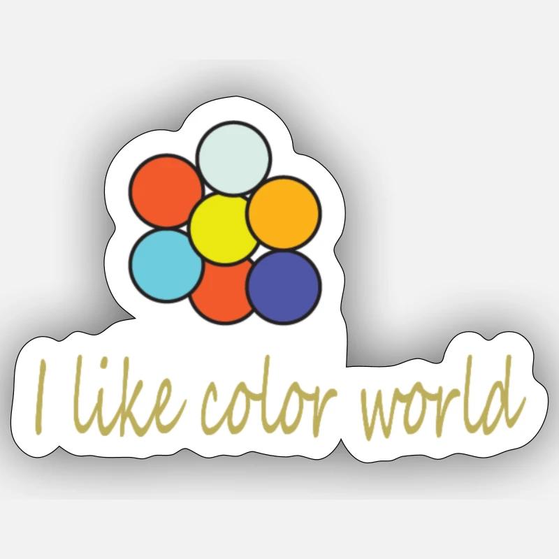 Monde des couleurs - Sticker taille S (10 x 10 cm) - blanc mat