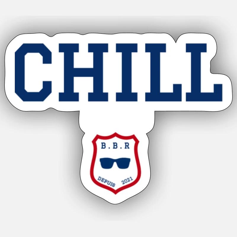 Chill doch - Sticker Größe S (10 x 10 cm) - Mattweiß