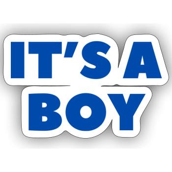 It's a Boy - Es ist ein Junge - Gender Reveal - Sticker size S (10 x 10 cm) - white matte - Front
