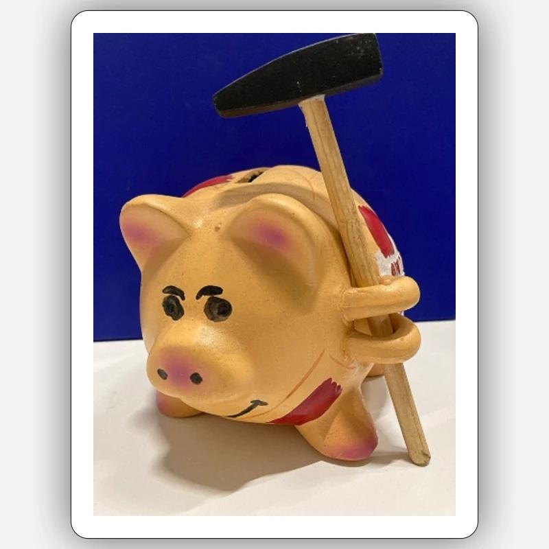 Sparschweinchen - Sticker Größe S (10 x 10 cm) - Mattweiß