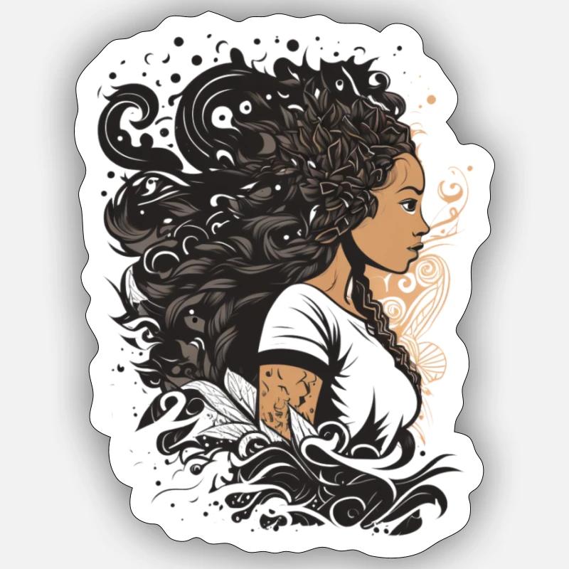 polynesische Frau - Sticker Größe S (10 x 10 cm) - Mattweiß