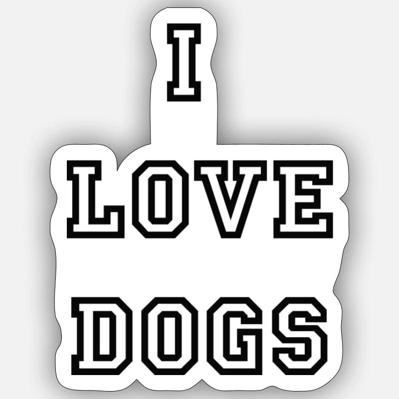 ilovedogs - Sticker Größe S (10 x 10 cm) - Mattweiß