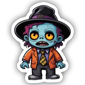 Halloween Zombie - Sticker size S (10 x 10 cm) - white matte - Front