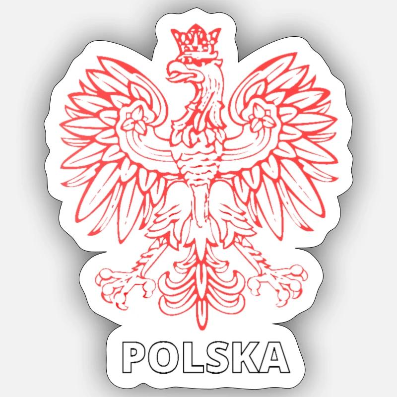 Polnischer Adler - Sticker Größe S (10 x 10 cm) - Mattweiß