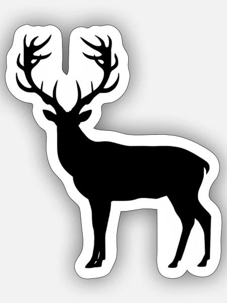 Black Deer - Sticker Größe S (10 x 10 cm) - Mattweiß