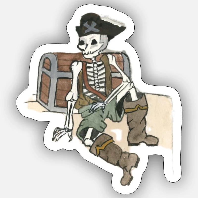 Skelett - Sticker Größe S (10 x 10 cm) - Mattweiß