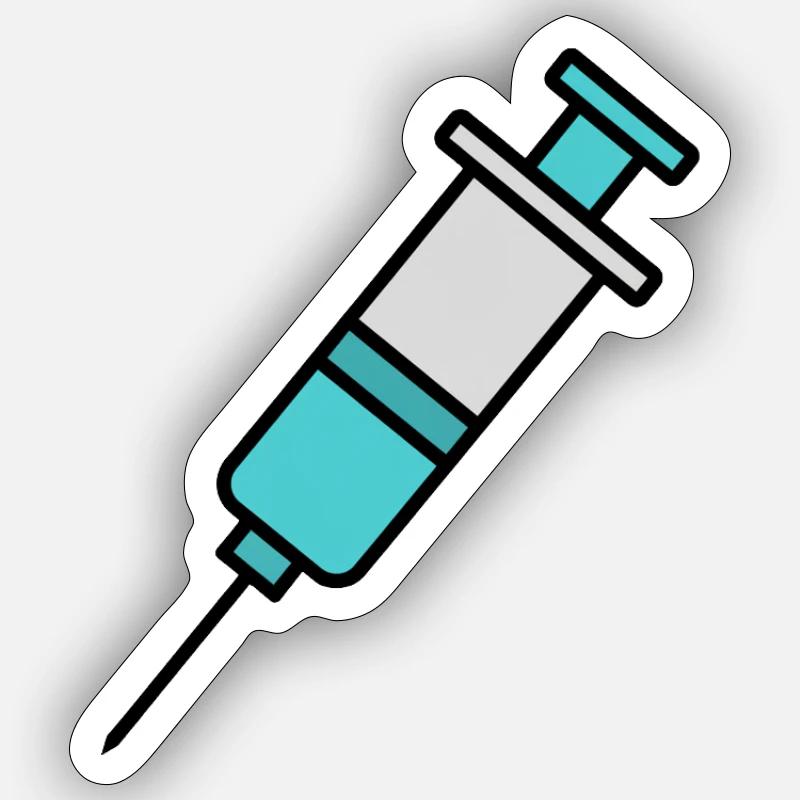 Seringue | Déclaration pro vaccination et science - Sticker taille S (10 x 10 cm) - blanc mat